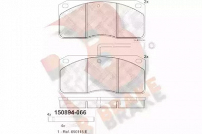 R BRAKE rb0894 -  Комплект тормозных колодок, дисковый тормоз